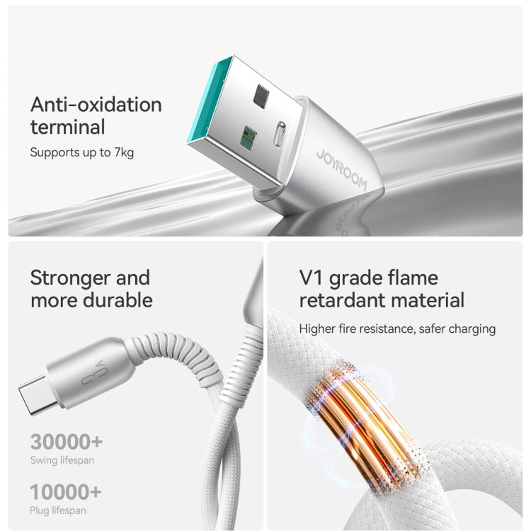 Câble de données de charge rapide série Cutting-Edge JOYROOM S-A51 3A, longueur : 1,2m, câble USB-A vers Type-C, câble USB-A vers 8 broches, câble Type-C vers Type-C, câble Type-C vers 8 broches