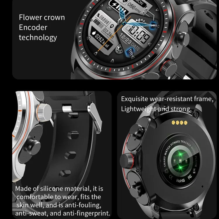 Écouteurs Bluetooth LC19 1,53 pouce 2 en 1, montre connectée étanche IP67, avec suivi du sommeil