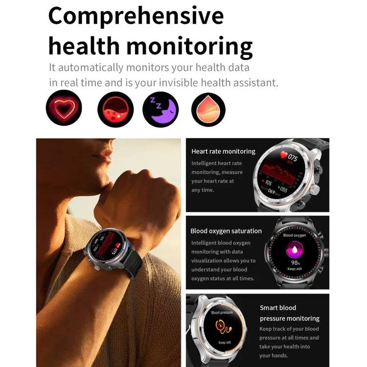 Écouteurs Bluetooth LC19 1,53 pouce 2 en 1, montre connectée étanche IP67, avec suivi du sommeil