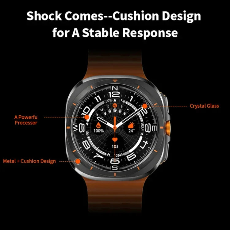 Montre connectée W7 de 1,43 pouce, étanche IP68, avec rappel d'activité et suivi du sommeil