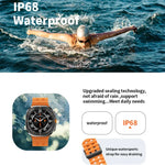 Montre connectée W7 de 1,43 pouce, étanche IP68, avec rappel d'activité et suivi du sommeil