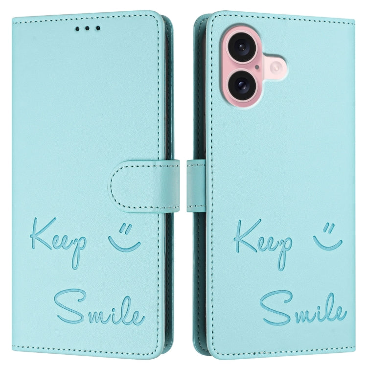 Étui de téléphone en cuir RFID avec gaufrage sourire, Pour iPhone 16, Pour iPhone 15 Pro Max, Pour iPhone 15 Pro, Pour iPhone 15 Plus, Pour iPhone 15, Pour iPhone 14 Plus, Pour iPhone 14 / 13, Pour iPhone 14 Pro