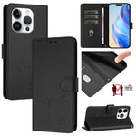 Étui de téléphone en cuir RFID avec gaufrage sourire, Pour iPhone 16, Pour iPhone 15 Pro Max, Pour iPhone 15 Pro, Pour iPhone 15 Plus, Pour iPhone 15, Pour iPhone 14 Plus, Pour iPhone 14 / 13, Pour iPhone 14 Pro