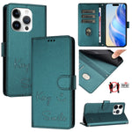 Étui de téléphone en cuir RFID avec gaufrage sourire, Pour iPhone 16, Pour iPhone 15 Pro Max, Pour iPhone 15 Pro, Pour iPhone 15 Plus, Pour iPhone 15, Pour iPhone 14 Plus, Pour iPhone 14 / 13, Pour iPhone 14 Pro