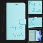 Coque de téléphone en cuir RFID embossée Smile, pour iPhone 14 Pro Max, iPhone SE 2022 / 2020 / 8 / 7, iPhone 13 Pro Max, iPhone 13 Pro, iPhone 13 mini, iPhone 12 / 12 Pro, iPhone 12 Pro Max, iPhone 12 mini