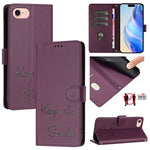 Coque de téléphone en cuir RFID embossée Smile, pour iPhone 14 Pro Max, iPhone SE 2022 / 2020 / 8 / 7, iPhone 13 Pro Max, iPhone 13 Pro, iPhone 13 mini, iPhone 12 / 12 Pro, iPhone 12 Pro Max, iPhone 12 mini
