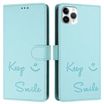 Coque de téléphone en cuir RFID embossée Smile, pour iPhone 11 Pro Max, iPhone 11, iPhone 11 Pro, iPod Touch 7 / 6 / 5, iPhone X / XS, iPhone XR, iPhone XS Max, iPhone 8 Plus / 7 Plus