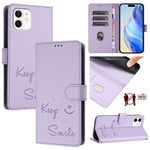Coque de téléphone en cuir RFID embossée Smile, pour iPhone 11 Pro Max, iPhone 11, iPhone 11 Pro, iPod Touch 7 / 6 / 5, iPhone X / XS, iPhone XR, iPhone XS Max, iPhone 8 Plus / 7 Plus