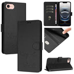 Étui de téléphone en cuir avec gaufrage motif sourire et blocage RFID, pour iPhone 17 Pro Max, pour iPhone 17 Pro, pour iPhone 17, pour iPhone Air, pour iPhone SE 2024, pour iPhone 16 Pro Max, pour iPhone 16 Pro, pour iPhone 16 Plus