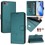 Coque de téléphone en cuir RFID embossée Smile, pour iPhone 11 Pro Max, iPhone 11, iPhone 11 Pro, iPod Touch 7 / 6 / 5, iPhone X / XS, iPhone XR, iPhone XS Max, iPhone 8 Plus / 7 Plus