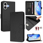 Étui de téléphone en cuir avec gaufrage motif sourire et blocage RFID, pour iPhone 17 Pro Max, pour iPhone 17 Pro, pour iPhone 17, pour iPhone Air, pour iPhone SE 2024, pour iPhone 16 Pro Max, pour iPhone 16 Pro, pour iPhone 16 Plus