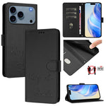 Étui de téléphone en cuir avec gaufrage motif sourire et blocage RFID, pour iPhone 17 Pro Max, pour iPhone 17 Pro, pour iPhone 17, pour iPhone Air, pour iPhone SE 2024, pour iPhone 16 Pro Max, pour iPhone 16 Pro, pour iPhone 16 Plus