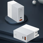 Chargeur de voyage adaptateur secteur USB LDNIO A2620C PD3.0 65W avec câble Type-C vers Type-C, prise EU, prise US, prise UK