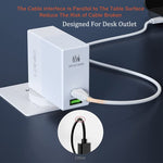 Chargeur de voyage adaptateur secteur USB LDNIO A2620C PD3.0 65W avec câble Type-C vers Type-C, prise EU, prise US, prise UK