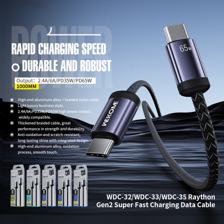 Câble de données et de charge rapide WK WDC-32i Raython Gen2 1m 2.4A USB vers 8 broches, WDC-32i