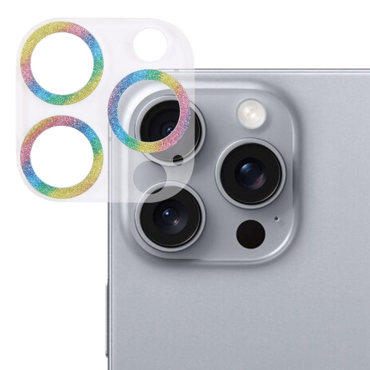 Film d'objectif d'appareil photo en verre trempé avec anneau à paillettes, pour iPhone 17, pour iPhone 16 Pro / 16 Pro Max, pour iPhone 16 / 16 Plus