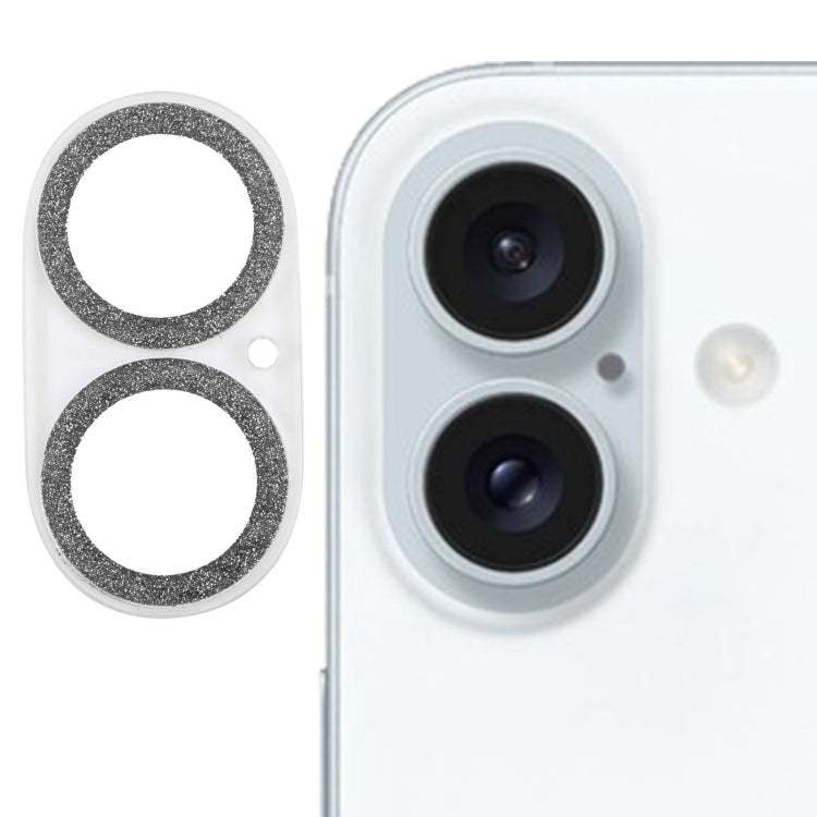 Film d'objectif d'appareil photo en verre trempé avec anneau à paillettes, pour iPhone 17, pour iPhone 16 Pro / 16 Pro Max, pour iPhone 16 / 16 Plus