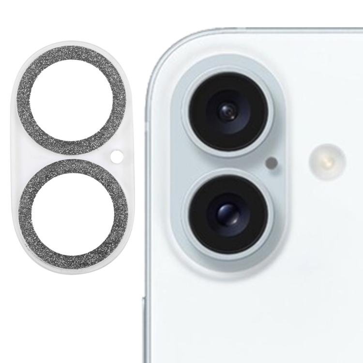 Film d'objectif d'appareil photo en verre trempé avec anneau à paillettes, pour iPhone 17, pour iPhone 16 Pro / 16 Pro Max, pour iPhone 16 / 16 Plus