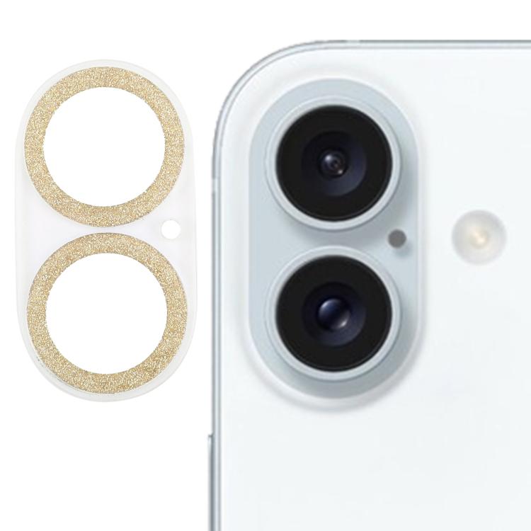 Film d'objectif d'appareil photo en verre trempé avec anneau à paillettes, pour iPhone 17, pour iPhone 16 Pro / 16 Pro Max, pour iPhone 16 / 16 Plus
