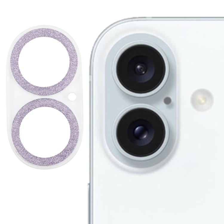 Film d'objectif d'appareil photo en verre trempé avec anneau à paillettes, pour iPhone 17, pour iPhone 16 Pro / 16 Pro Max, pour iPhone 16 / 16 Plus