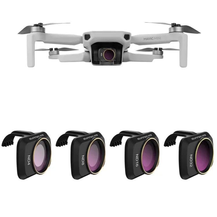 Filtres d'objectif Sunnylife MM-FI9256 pour drone DJI Mavic mini 4 en 1 (ND4+ND8+ND16+ND32)