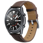 Bracelet de remplacement en cuir véritable avec boucle argentée, pour Samsung Galaxy Watch3 45mm, pour Samsung Galaxy Watch3 41mm