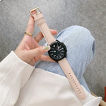 Bracelet de remplacement en cuir véritable avec boucle argentée, pour Samsung Galaxy Watch3 45mm, pour Samsung Galaxy Watch3 41mm