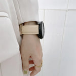 Bracelet de remplacement en cuir véritable avec boucle argentée, pour Samsung Galaxy Watch3 45mm, pour Samsung Galaxy Watch3 41mm