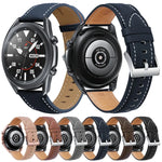 Bracelet de remplacement en cuir véritable avec boucle argentée, pour Samsung Galaxy Watch3 45mm, pour Samsung Galaxy Watch3 41mm