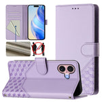 Étui en cuir gaufré nid d'abeille avec protection RFID, pour iPhone 17e / 16e, pour iPhone 17 Pro Max, pour iPhone 17 Pro, pour iPhone 17, pour iPhone Air, pour iPhone 16 Pro Max, pour iPhone 16 Pro, pour iPhone 16 Plus