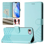 Étui de téléphone en cuir gaufré nid d'abeille RFID, pour iPhone 14 Pro Max, pour iPhone SE 2022 / 2020 / 8 / 7, pour iPhone 13 Pro Max, pour iPhone 13 Pro, pour iPhone 13 mini, pour iPhone 12 / 12 Pro, pour iPhone 12 Pro Max, pour iPhone 12 mini