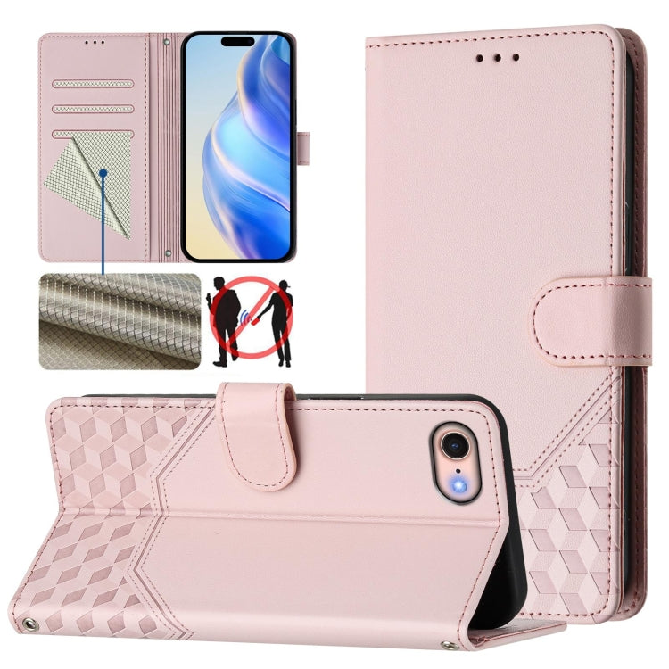 Étui de téléphone en cuir gaufré nid d'abeille RFID, pour iPhone 14 Pro Max, pour iPhone SE 2022 / 2020 / 8 / 7, pour iPhone 13 Pro Max, pour iPhone 13 Pro, pour iPhone 13 mini, pour iPhone 12 / 12 Pro, pour iPhone 12 Pro Max, pour iPhone 12 mini