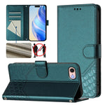 Étui de téléphone en cuir gaufré nid d'abeille RFID, pour iPhone 14 Pro Max, pour iPhone SE 2022 / 2020 / 8 / 7, pour iPhone 13 Pro Max, pour iPhone 13 Pro, pour iPhone 13 mini, pour iPhone 12 / 12 Pro, pour iPhone 12 Pro Max, pour iPhone 12 mini