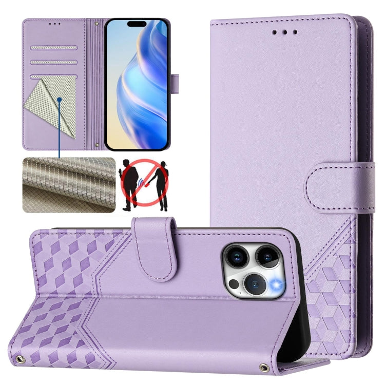 Étui de téléphone en cuir gaufré nid d'abeille RFID, pour iPhone 14 Pro Max, pour iPhone SE 2022 / 2020 / 8 / 7, pour iPhone 13 Pro Max, pour iPhone 13 Pro, pour iPhone 13 mini, pour iPhone 12 / 12 Pro, pour iPhone 12 Pro Max, pour iPhone 12 mini
