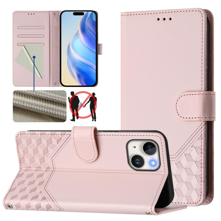 Étui de téléphone en cuir gaufré nid d'abeille RFID, pour iPhone 14 Pro Max, pour iPhone SE 2022 / 2020 / 8 / 7, pour iPhone 13 Pro Max, pour iPhone 13 Pro, pour iPhone 13 mini, pour iPhone 12 / 12 Pro, pour iPhone 12 Pro Max, pour iPhone 12 mini