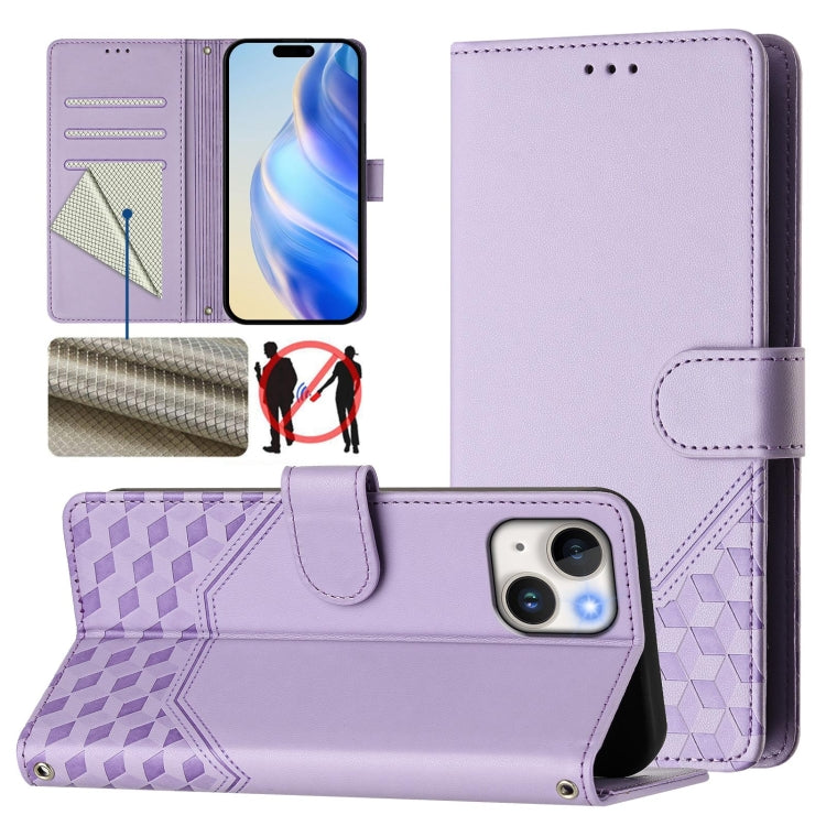 Étui de téléphone en cuir gaufré nid d'abeille RFID, pour iPhone 14 Pro Max, pour iPhone SE 2022 / 2020 / 8 / 7, pour iPhone 13 Pro Max, pour iPhone 13 Pro, pour iPhone 13 mini, pour iPhone 12 / 12 Pro, pour iPhone 12 Pro Max, pour iPhone 12 mini