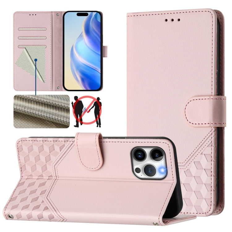 Étui de téléphone en cuir gaufré nid d'abeille RFID, pour iPhone 14 Pro Max, pour iPhone SE 2022 / 2020 / 8 / 7, pour iPhone 13 Pro Max, pour iPhone 13 Pro, pour iPhone 13 mini, pour iPhone 12 / 12 Pro, pour iPhone 12 Pro Max, pour iPhone 12 mini