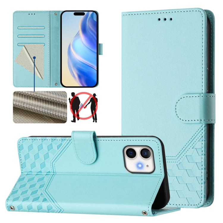 Étui de téléphone en cuir gaufré nid d'abeille RFID, pour iPhone 14 Pro Max, pour iPhone SE 2022 / 2020 / 8 / 7, pour iPhone 13 Pro Max, pour iPhone 13 Pro, pour iPhone 13 mini, pour iPhone 12 / 12 Pro, pour iPhone 12 Pro Max, pour iPhone 12 mini