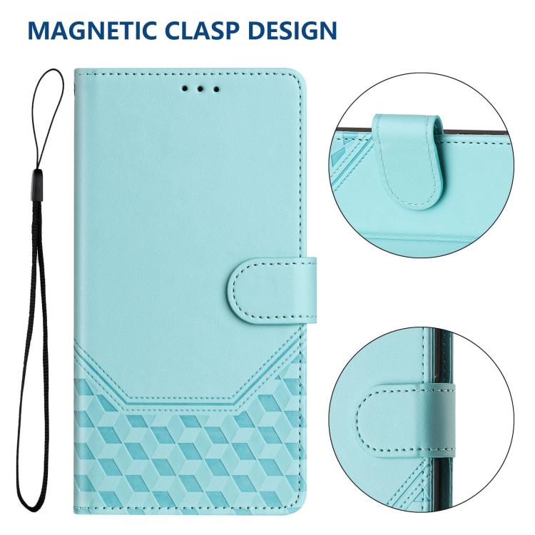 Étui en cuir gaufré nid d'abeille avec protection RFID, pour iPhone 17e / 16e, pour iPhone 17 Pro Max, pour iPhone 17 Pro, pour iPhone 17, pour iPhone Air, pour iPhone 16 Pro Max, pour iPhone 16 Pro, pour iPhone 16 Plus