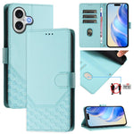 Étui en cuir gaufré nid d'abeille avec protection RFID, pour iPhone 17e / 16e, pour iPhone 17 Pro Max, pour iPhone 17 Pro, pour iPhone 17, pour iPhone Air, pour iPhone 16 Pro Max, pour iPhone 16 Pro, pour iPhone 16 Plus