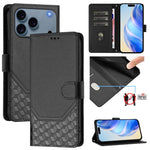 Étui en cuir gaufré nid d'abeille avec protection RFID, pour iPhone 17e / 16e, pour iPhone 17 Pro Max, pour iPhone 17 Pro, pour iPhone 17, pour iPhone Air, pour iPhone 16 Pro Max, pour iPhone 16 Pro, pour iPhone 16 Plus