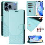Étui en cuir gaufré nid d'abeille avec protection RFID, pour iPhone 17e / 16e, pour iPhone 17 Pro Max, pour iPhone 17 Pro, pour iPhone 17, pour iPhone Air, pour iPhone 16 Pro Max, pour iPhone 16 Pro, pour iPhone 16 Plus