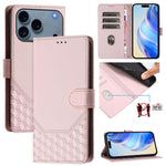 Étui en cuir gaufré nid d'abeille avec protection RFID, pour iPhone 17e / 16e, pour iPhone 17 Pro Max, pour iPhone 17 Pro, pour iPhone 17, pour iPhone Air, pour iPhone 16 Pro Max, pour iPhone 16 Pro, pour iPhone 16 Plus