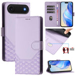 Étui en cuir gaufré nid d'abeille avec protection RFID, pour iPhone 17e / 16e, pour iPhone 17 Pro Max, pour iPhone 17 Pro, pour iPhone 17, pour iPhone Air, pour iPhone 16 Pro Max, pour iPhone 16 Pro, pour iPhone 16 Plus