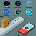 HX111 Chargeur ultra-rapide USB Type-C GaN 120W, prise US, prise EU, prise UK