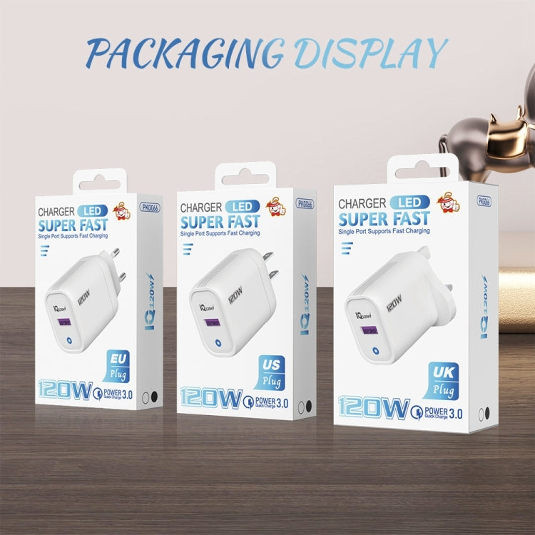 Chargeur rapide USB 120W, prise US, prise EU, prise UK