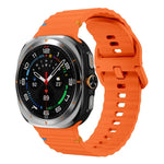 Bracelet de montre en silicone à grain ondulé avec surpiqûres, pour Samsung Galaxy Watch Ultra 47mm / Ultra 2025