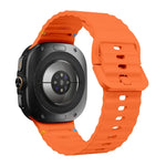 Bracelet de montre en silicone à grain ondulé avec surpiqûres, pour Samsung Galaxy Watch Ultra 47mm / Ultra 2025