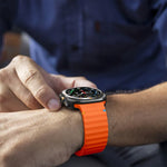 Bracelet de montre en silicone à grain ondulé avec surpiqûres, pour Samsung Galaxy Watch Ultra 47mm / Ultra 2025