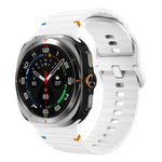 Bracelet de montre en silicone à grain ondulé avec surpiqûres, pour Samsung Galaxy Watch Ultra 47mm / Ultra 2025